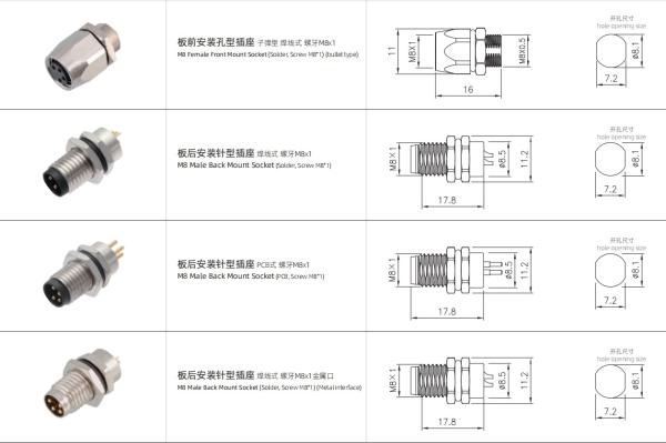 M12 5Pin Male Female Socket Panel Aviation Wire Connector Industrial Circular Connector Outdoor Waterproof IP67