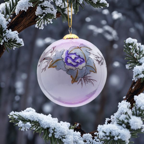 Chinese Hand-painted  Inside Painted Glass  Christmas Ball for Christmas Tree Decor