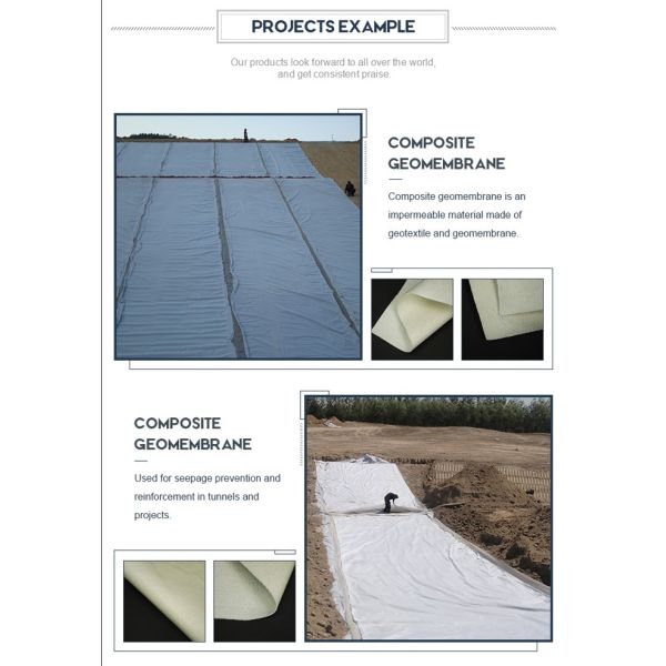 High Performance Polyethylene Composite Geomembrane Pond Liner Excellent Impermeability In Water Conservancy Projects