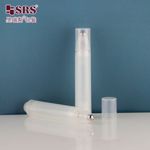 AY-10ML Coating Gold Gradient Custom Design Plastic Double Wall Roller Bottle With Switch On And Off