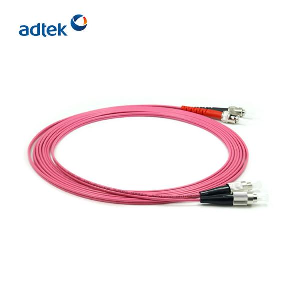 FC-ST Duplex Fiber Optic Patch Cord Multimode Cable Jumper OM4 Violet PVC / LSZH