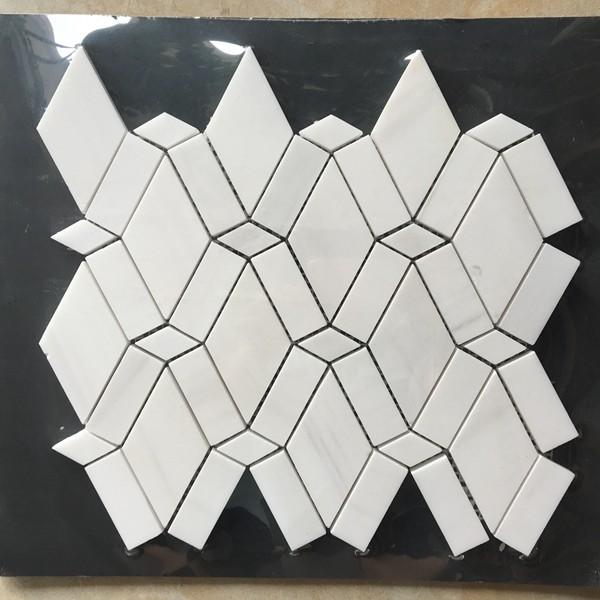 White Diamond Dolomite Nature Stone Mosaic Tile For Kitchen Backsplash