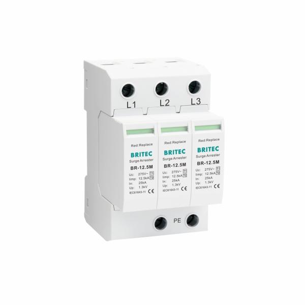 275Vac 12.5kA 3 Poles Surge Protection Device SPD for Lightning Protection