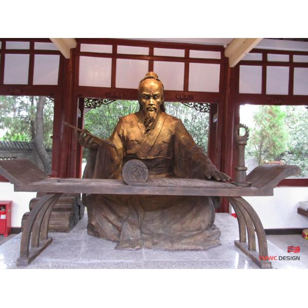 Bronze Statue of Hua Tuo in Red Copper Historical Figure Sculpture for Customization