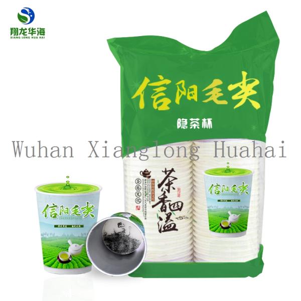 Company Logo Printed Disposable Paper Cup For Hot Beverage , Instant Green Tea Cup