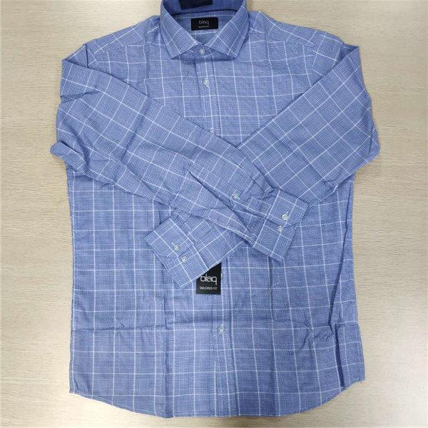 Blue Checks Stylish Casual Shirts 40% Polyester 60% Cotton Environmental Printing