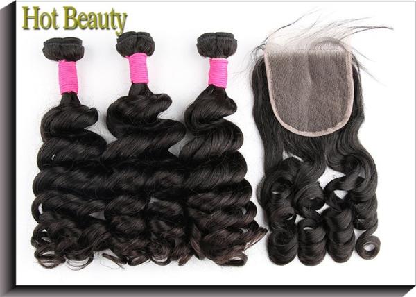 100% Virgin 6A Grade Brazilian Hair Weave , Full Ends Human Hair Big Curly