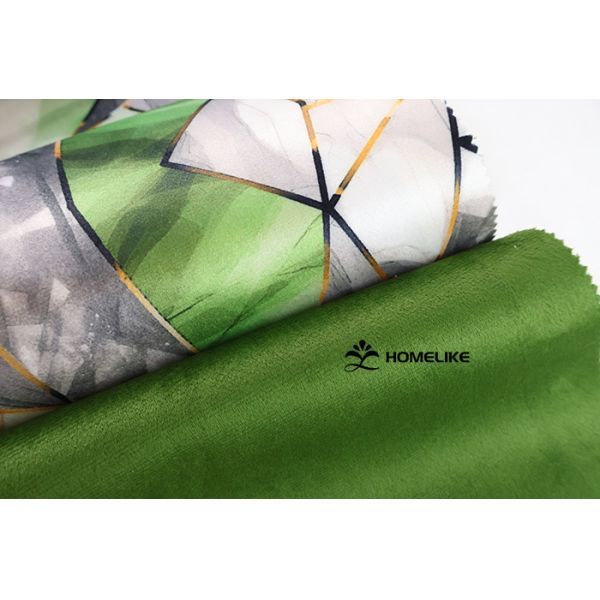 Mediterranean Style Geometric Printed Velvet Fabric For Sofa