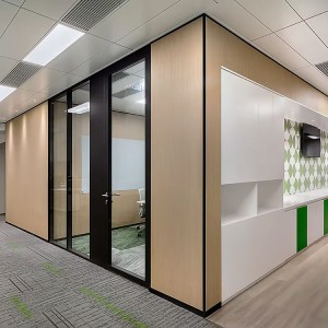 Sound Insulated Interior Removable Office Glass Partition Wood Wall Panel for