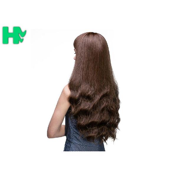 Natural Looking Young Girl Wave Brown Wig With Bangs 26 Inch Length