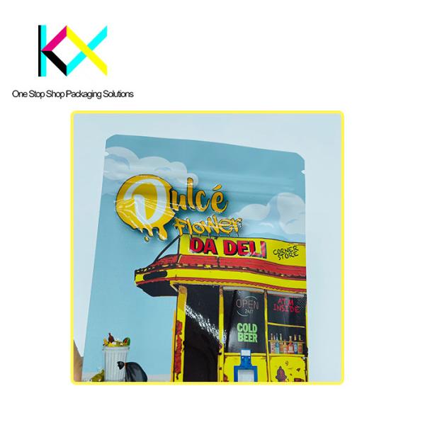 Spot UV Glossy Mylar Ziplock Stand Up Bags Recyclable Resealable Pouches ISO9001