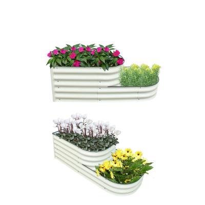 High Strength 4.3*2*1.4 Ft Stainless Steel Raised Garden Bed D Shaped