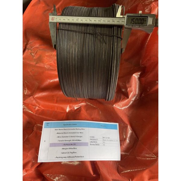 20cm Diameter 3.0mm Wire diameter Black Annealed Baling Wire for baling work