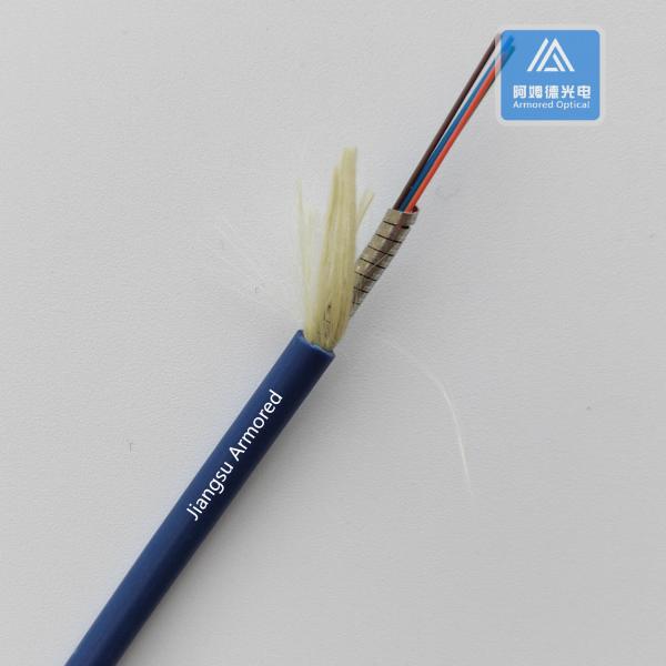 4 núcleos SM Cable de fibra blindada en espiral de 4,8 mm PVC azul resistente a roedores FTTH Micro cable blindado