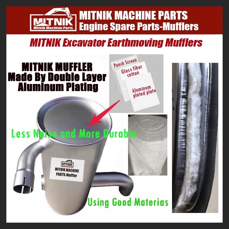 E320GC Excavator Muffler Diesel Engine Exhaust Silencer with Forging Casting Technique