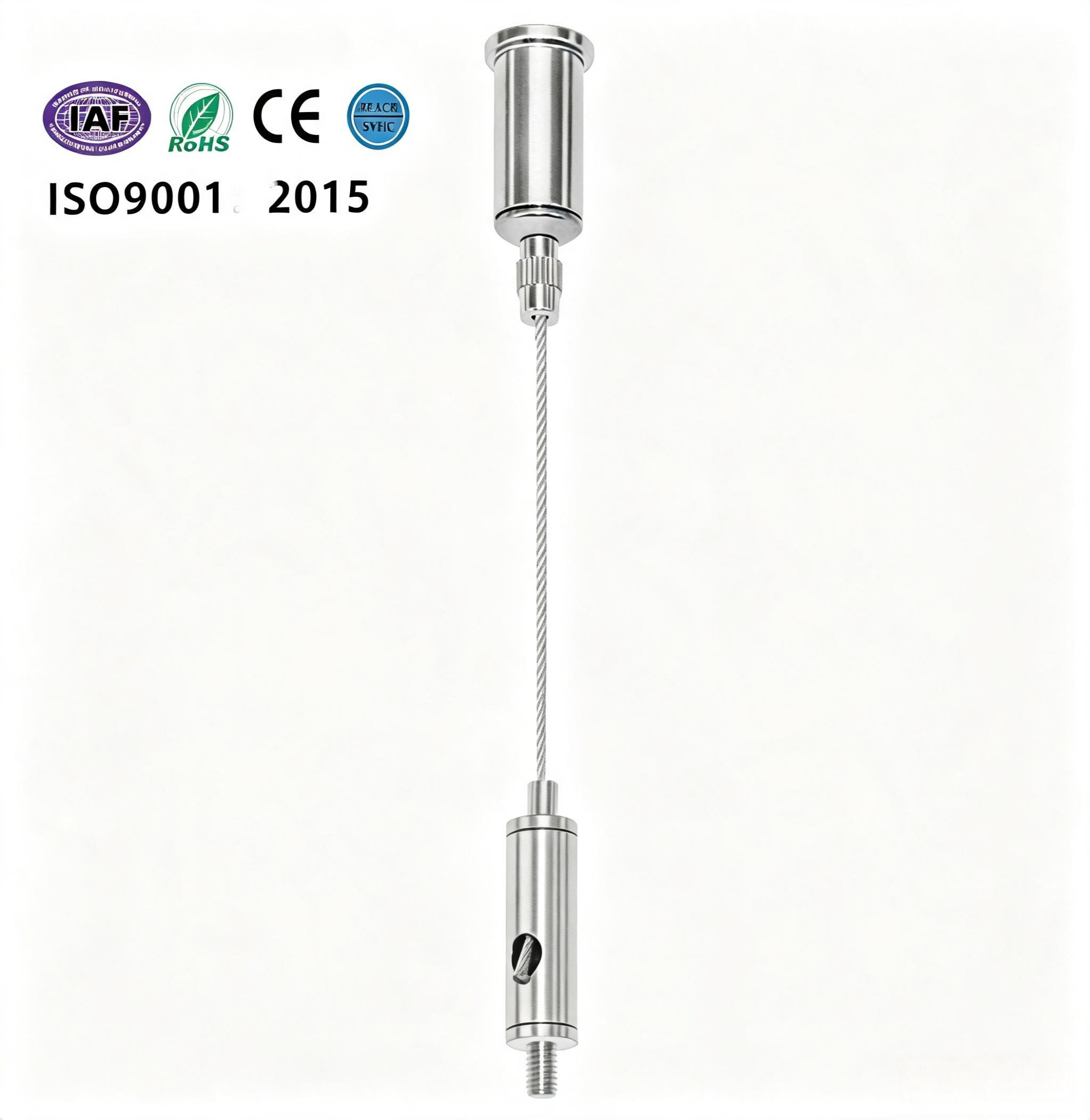 Both End Adjustable External Thread Suspension Kits for Hanging Lamps Wire Rope