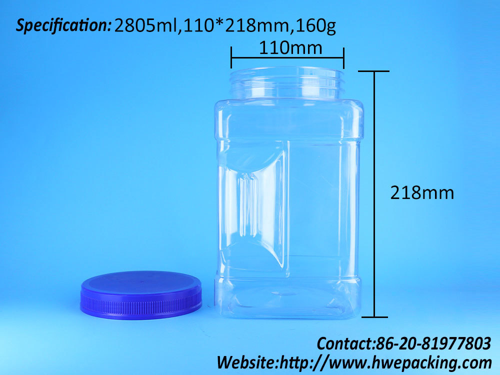 Reliable PET Supplying Clear Square Jars For Granola Cereal Oats Healthy Snacks