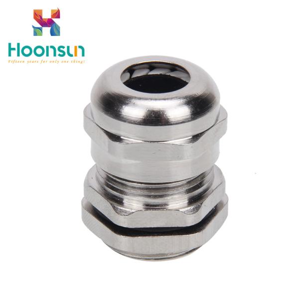 IP68 Metric Bickel Plated Brass Metal Cable Gland / Straight Electrical Cable Gland