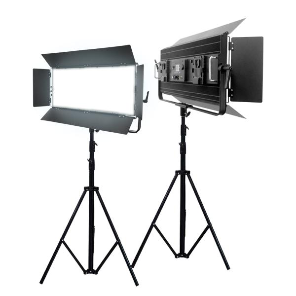 200W foldable panel light with black housing, cold and warm light 2700k-7500k, suitable for industrial lighting fill light