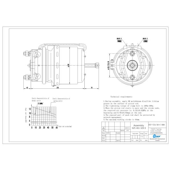 HIGH-STRENGTH T2430 BRAKE CHAMBER FOR COMMERCIAL VEHICLE BRAKING SYSTEMS