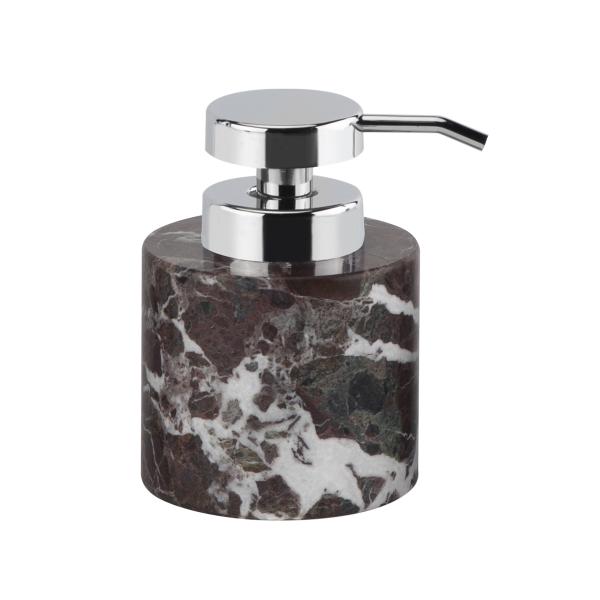 Acessórios de banheiro de mármore roxo conjunto redondo Dispensador de sabão de mão de mármore veias brancas
