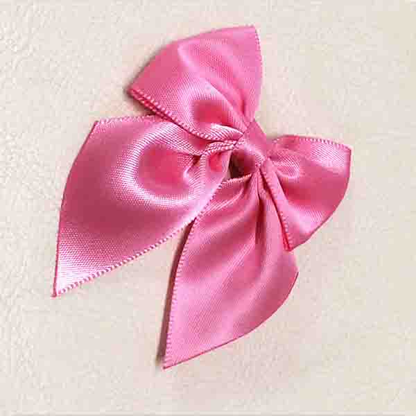 Red Ribbon Bow Crafts Fabric Material 8cm Long Gift Packing Eco - Friendly