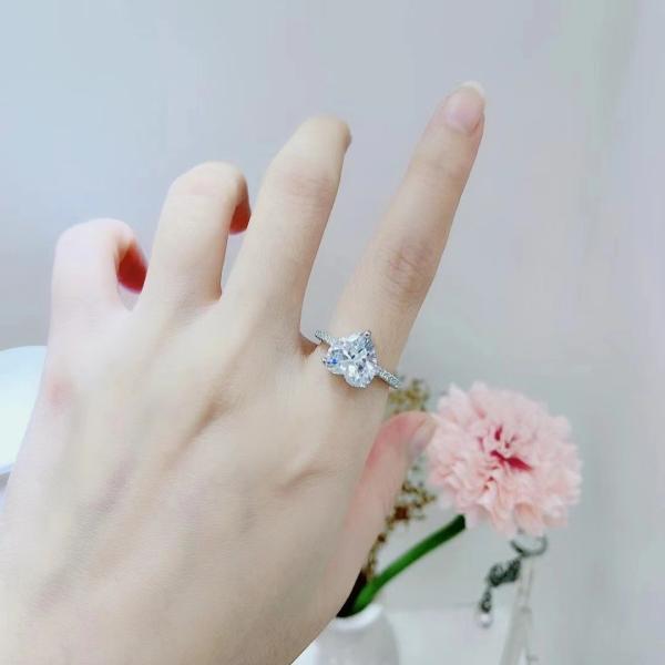 3.5G 925 Sterling Silver Wedding Rings With Diamonds Zircon