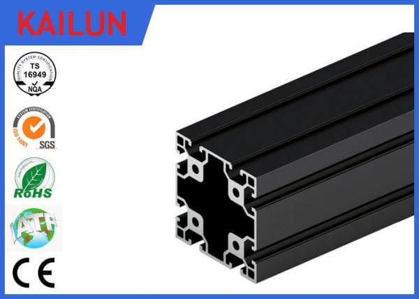 6063 T5 Black Anodized Aluminium T Section Extrusions 80 X 80 MM TS16949 / SGS