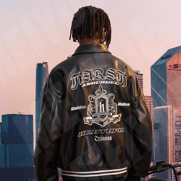 Unisexe personnalisable veste universitaire homme vêtements de rue étirement service OEM