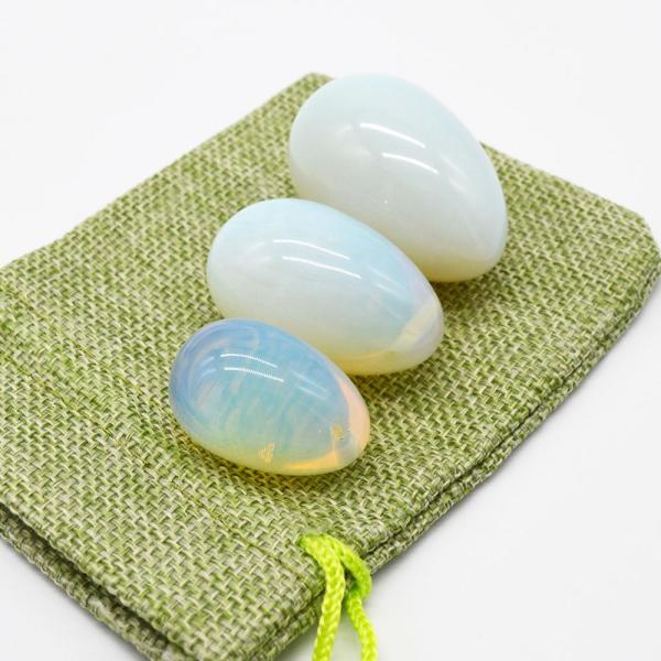 Opalite Yoni Egg Pelvic Kegel Exercise Jade Egg for Strengthening Vaginal Muscles and Crystal Ball Massage