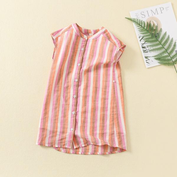 Kids Blouses And Shirts Children's Stripe Top 2023 Summer Casual White Shirts Teenager School Brand Outerwear Cotton