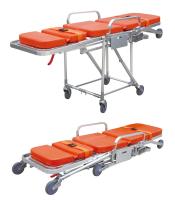 Chaise en alliage d'aluminium type poussette d'ambulance avec dos réglable pour le sauvetage d'urgence et le sauvetage dans un espace limité