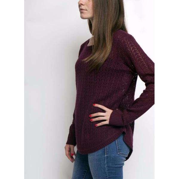 Women's 4% cashmere/20% lambswool/20% cotton/33% viscose/23% nylon knitted pullover sweater