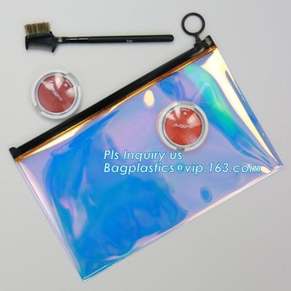 Eva Clear Vinyl Cosmetic Bag Slider Zipper Pencil Bag, Promotional Transparent Cosmetic PVC Bag Slider Zip Bags Clear Tr