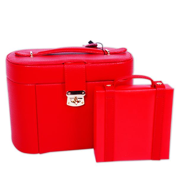 Free gift box jewelry mirror cabinet for jewelry  PU leather jewelry storage box