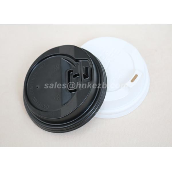 LOGO Printing 8oz Black Plastic Lids For Paper Cups / Hot Coffee Cups