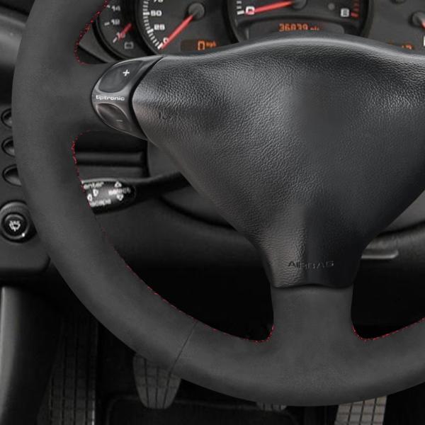 Genuine Leather and Suede Steering Wheel Cover for Porsche 911 Turbo 996 Year 1997-2001
