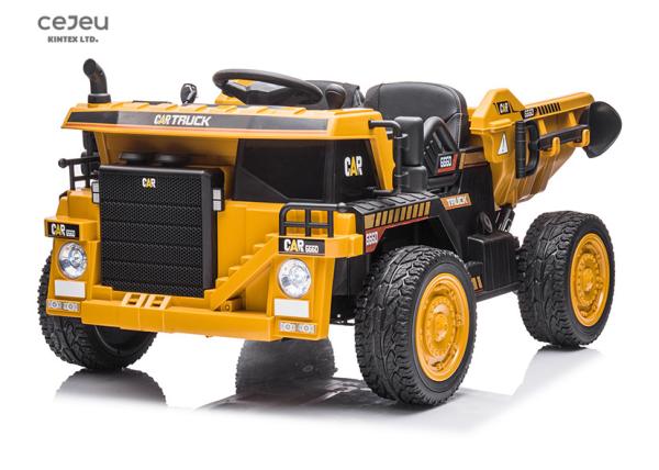 As crianças amarelas de 2.4G RC montam no passeio de Toy Truck Dump Battery Operated nos caminhões 12V10AH