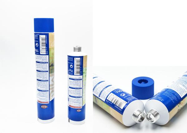 Dyeing Cream Aluminum Collapsible Tubes Offset Printing With PP / Ps Plastic Cap