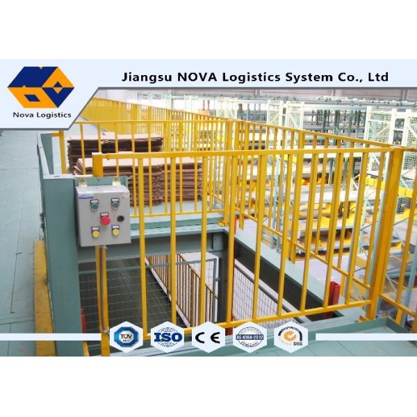 Laranja/otimização industrial feita sob encomenda azul do espaço da construção de aço do mezanino de cremalheira