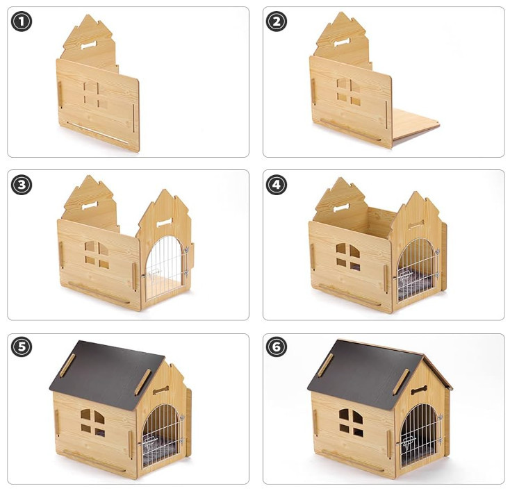 Hot Selling Indoor and Outdoor Breathable Dog Crate Wooden Pet House With Roof for Dogs