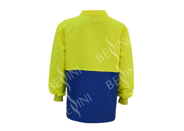 Two Tone Outdoor Custom Work Shirts Fluroscent Yellow Australian Size / Length