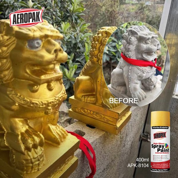 Aeropak 400ml Acrylic High Gloss Metallic for Wholesale Custom Color OEM Gold Spray Paint Liquid Coating Automotive Home