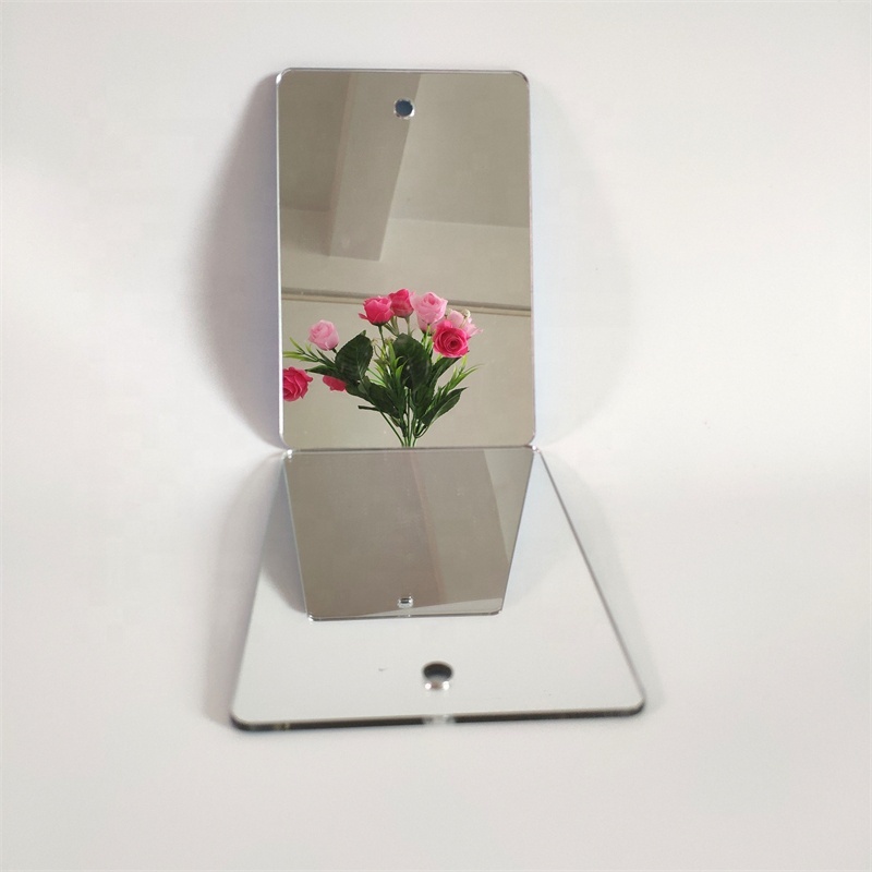 OEM Custom Laser Cut Acrylic Mirror Sheet With Pre-Drilled Hanging Hole, Shatterproof Waterproof Silver Non-Glass Decorative Mirror For Wall DIY Craft Store Display