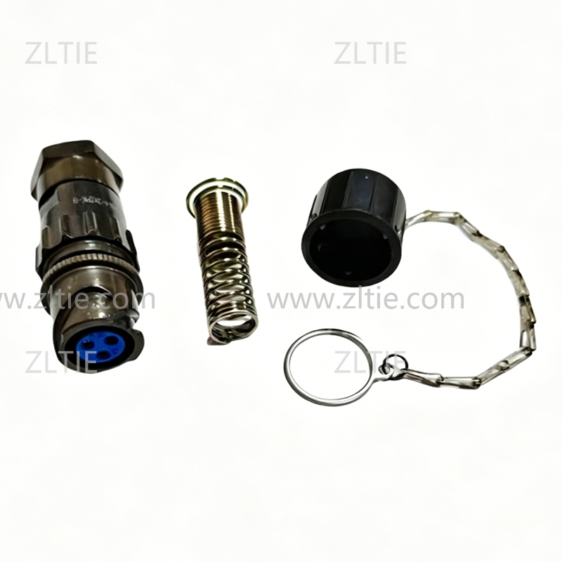FQ14 Series 2-Pin Circular Flange Female Socket With Wire Spring Tail Attachment FQ14-3YZPK-8