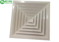 Air Pipe Inlet Square White Aluminium Grille Directional Air Diffuser For Cleanroom