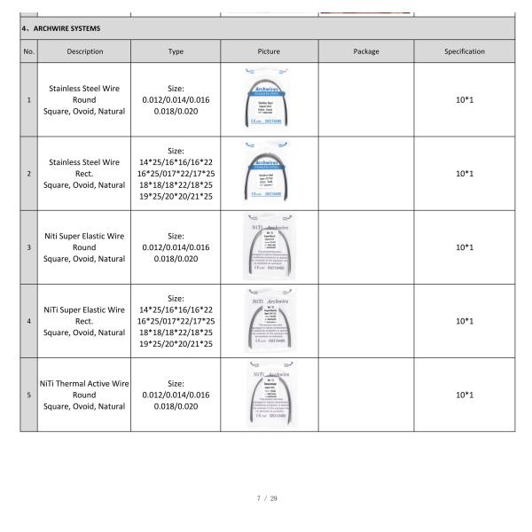 ALS retenedor de alambre ortoflex 0.0155 0.0175 0.0195 Para el tratamiento de ortodoncia de clase I