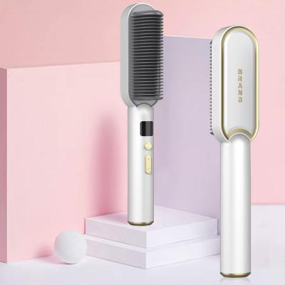 35W Ceramic Hair Straightener Comb , 200 Degree Electric Hair Straightener Brush