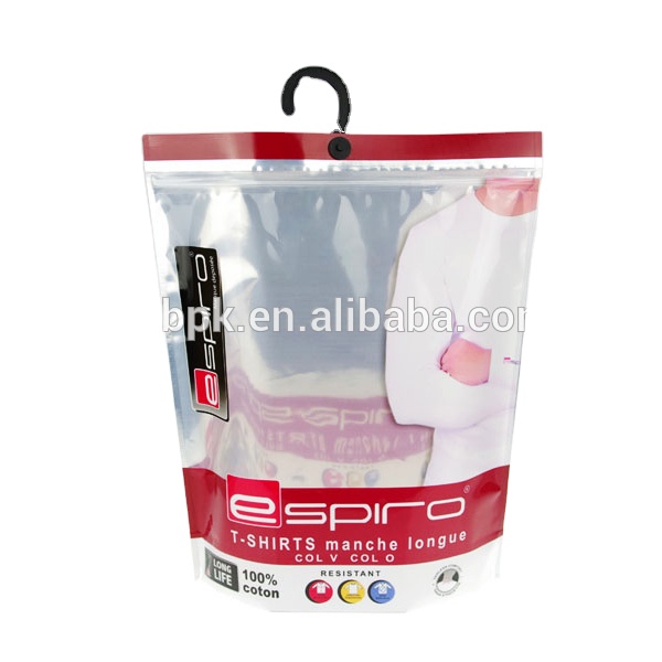 Customized Hanger Garment Clothes clear Plastic Packaging Bags for Man Underwear