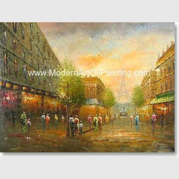 Palette Knife Paris Oil Paintings Handmade Thick Oil Texture Bedroom Deco